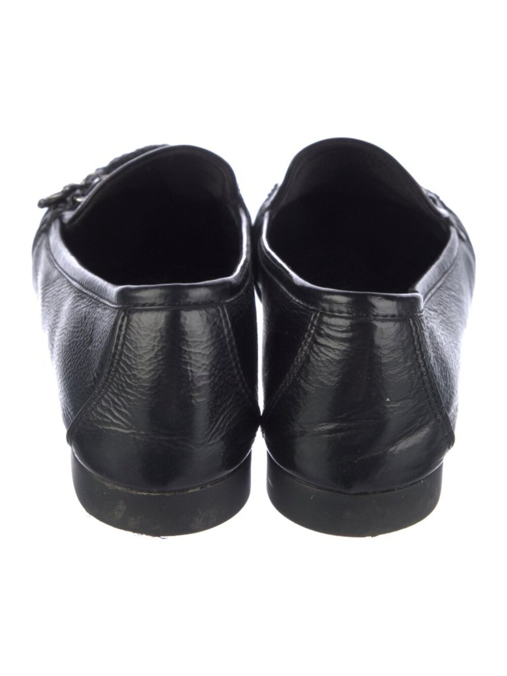 Chanel CC Logo Black Patent Leather Loafers - Picture 4 of 5
